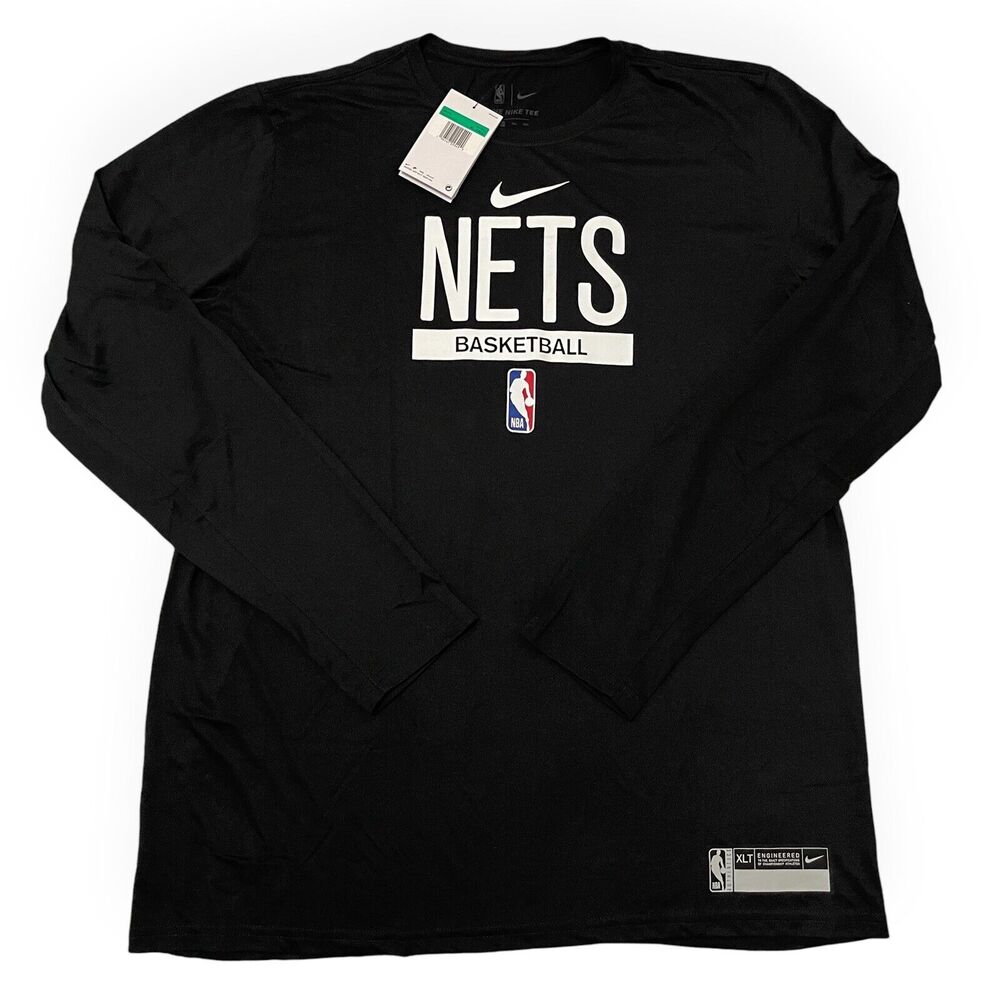 Nike Nets DriFit Team Issue Long Sleeve Pregame Shirt NBA Men's Size XL-TALL